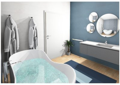 progetto bagno 3d con vasca da bagno