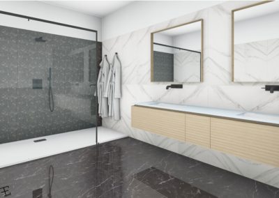 bagno 3d effetto marmo bianco e nero